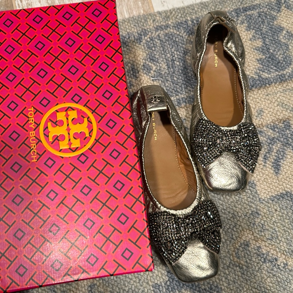 Tory Burch sparkle bow flats